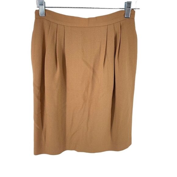 Vintage First Issue wool skirt pockets gold tan EUC small retro - Picture 5 of 11